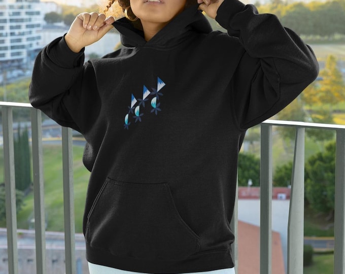 Geometric Floral Hoodie – Women’s Black Essential