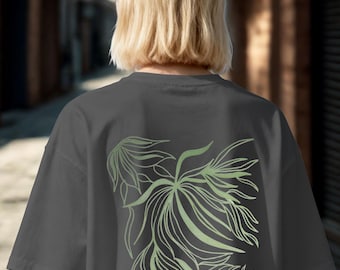 Minimalist Botanical T-Shirt – Women’s Oversized Fit