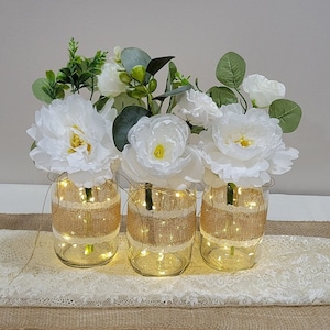 3er Set Brautparty-Mittelstück, beleuchtete Blumentischdekoration, Hochzeitsmittelstück, Partydekor, Jubiläumsdekoration, Babyparty