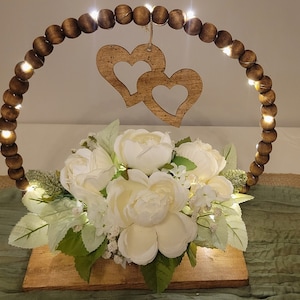 Wedding centerpiece, Bridal Shower centerpiece, Rustic centerpiece, wedding Floral Centerpiece, Ring Centerpiece, Wedding decor,