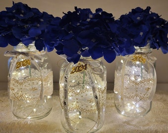 Set of 3 2024 Graduation centerpieces Lighted Centerpiece, Party Decoration, Bridal Shower centerpieces, Wedding centerpieces Table decor