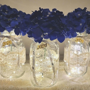 Set of 3 2025 Graduation centerpieces Lighted Centerpiece, Party Decoration, Bridal Shower centerpieces, Wedding centerpieces Table decor