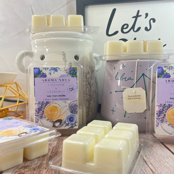 Lavender and Chamomile | Strong Scented Soy Wax Melt, Non-toxic Wax Tarts, Home Fragrance Essentials