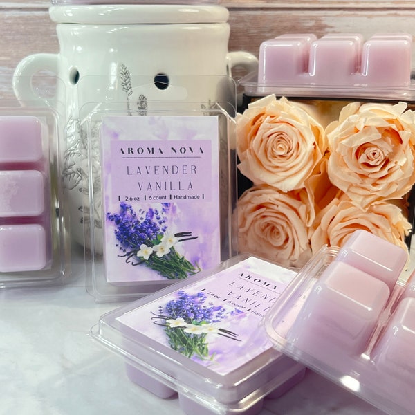 Lavender Vanilla| Strong Scented Vanilla Soy Wax Melt | Long Lasting Floral Scent, Non-toxic Wax Tarts, Home Fragrance Essentials
