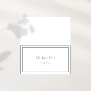 Minimalistic Escort Cards with Border Tented and Flat Digital Download Canva Template