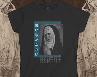 Camiseta Vaporwave inspirada en Barber Beats para mujer de Repent Occult Nun