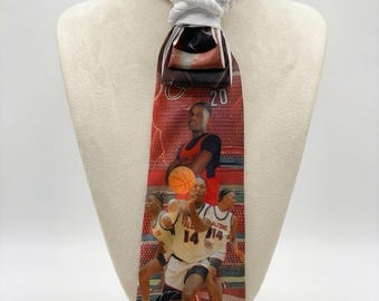 Custom Sublimated Necklace Necktie w/pearls.  Personalized Photo Keepsakes, Tie for Graduation, Sports, Memorials, and Special Occasions