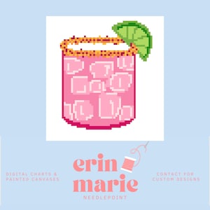 ピンクマルガリータ | デジタルニードルポイントパターン PDF