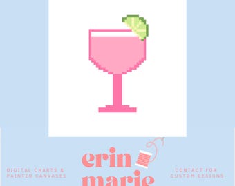 Margarita | Beginner Mini Hand Painted Needlepoint Canvas 13 Mesh