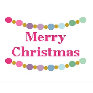 Merry Christmas-slinger 8 x 12 | PDF digitaal borduurpatroon