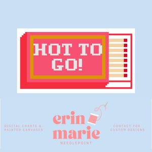 Hot To Go Matches Matchbox | Digital Needlepoint Pattern PDF