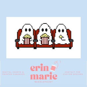 Movie Theater Ghosts | Halloween | Digital Needlepoint Chart PDF