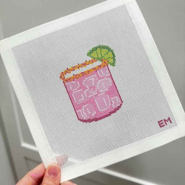 Spicy Margarita | Hand Painted Needlepoint Canvas 18 Mesh