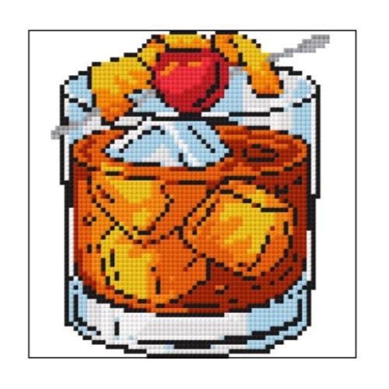 Old Fashioned Cocktail | Digital Needlepoint Chart PDF image 2