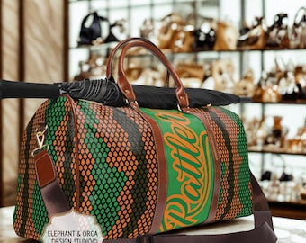 Rattlers Orange and Green Duffel Bag HBCU Weekender Travel Bag for Game Day Tailgates Alumni and College Students