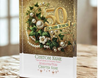 2025 Golden Soror Gift Acrylic Block Elegant Pink and Green Soror Keepsake for Mothers Day, 50th Anniversary, or Founders’ Day