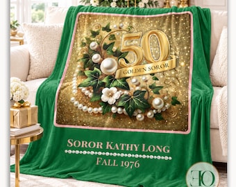 Personalized Sorority Anniversary Blanket, Soror Milestone Gift, Custom Name and Crossing Year Keepsake