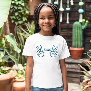 カウボーイ・カーター風キッズTシャツ、女の子用ブルー・アイビー・ピースポーズTシャツ、カウボーイ・カーターツアーTシャツ、キッズコンサートTシャツ、ブルー・アイビー・ファン応援シャツ