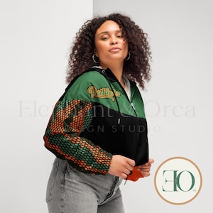 FAMU Inspired Womens Cropped Windbreaker Rattlers Lightweight Hooded Jacket for Students Alumni and Fans Florida Classic Marching 100 Gift