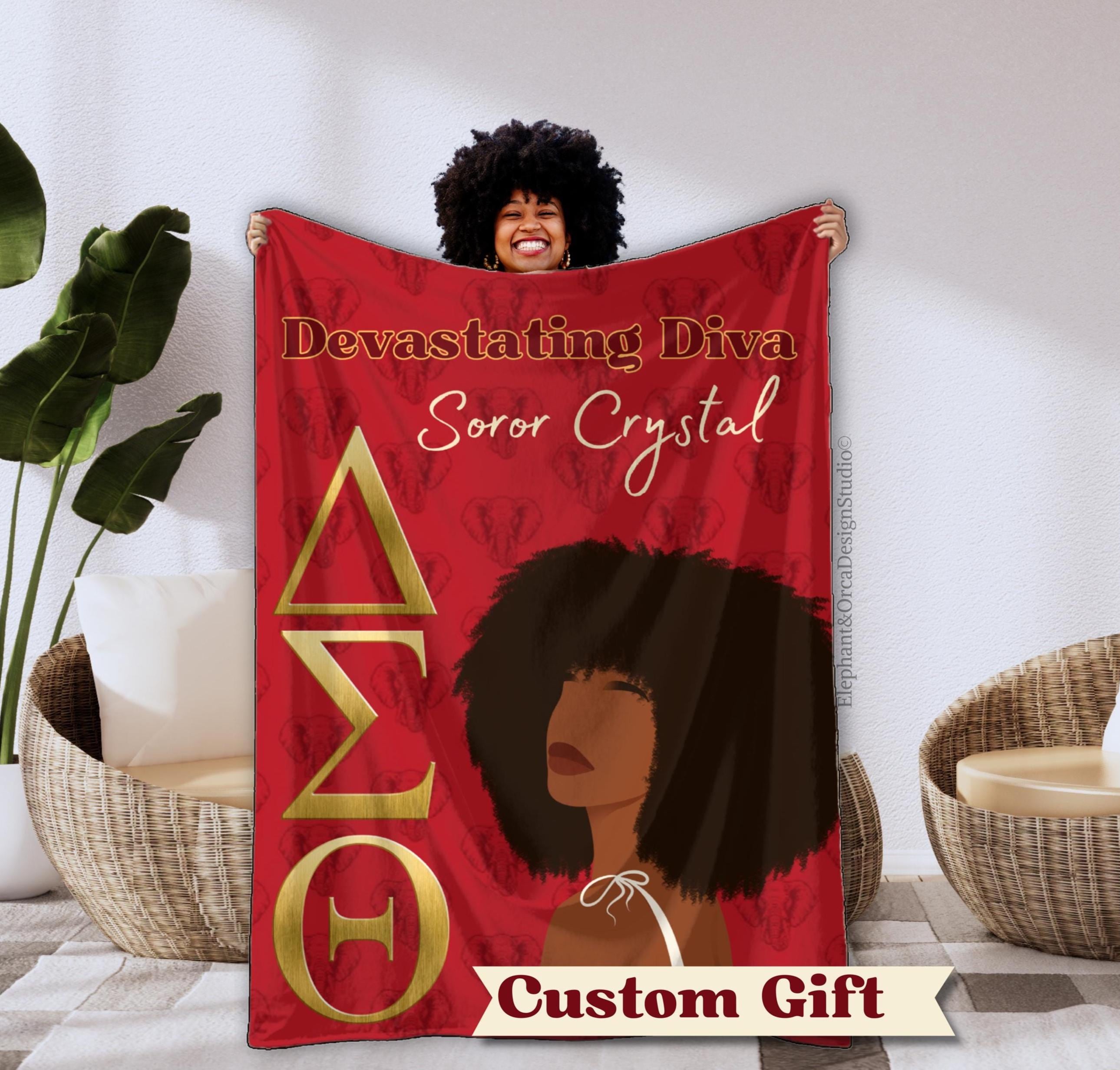 DST Soror 1913 Personalized Blanket Soror Gift DST Line Crossing Keepsake Throw DST Mother's Day Birthday Christmas Gift