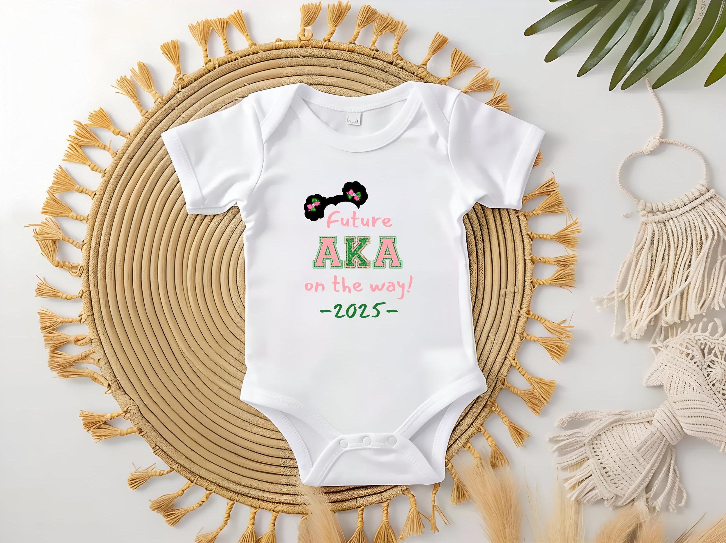 1908 Soror Baby Announcement Onesie for Baby Girl, Future AKA Soror 2025, Perfect for AKA Expecting Moms and Baby Announcement Gifts