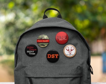 Delta Soror 5-Pack Pin Buttons - DST Paraphernalia, Soror Accessories, Delta Sigma Theta Gifts, Crimson & Cream pin for Jackets, Bags