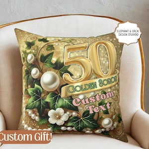 Golden Soror Throw Pillow Gift for 50th Anniversary Mother and Founders Day Gift