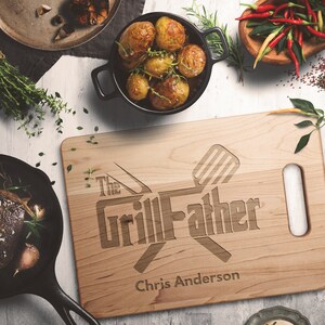 Personalized The Grillfather Butcher Block, Perfect Gift for Father&#39;s Day