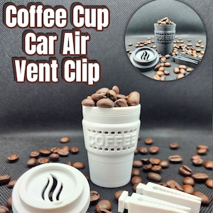 Kaffe Auto Clip | Kaffeebohnen Behälter | All-natürlicher Auto-Lufterfrischer | Autozubehör | Auto Dekor | Koffein Cruisin | Kaffeeliebhaber