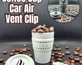 Coffee Car Vent Clip | Coffee Bean Container | All-Natural Car Freshener | Car Accessories | Car Decor | Caffeine Cruisin | Coffee Lover