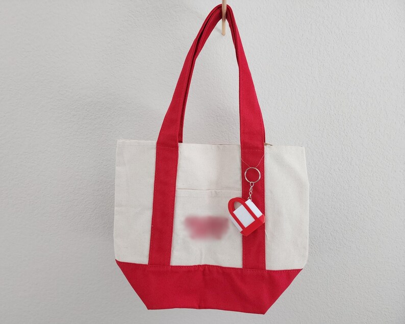 Trader Joes Einkaufstasche Keychain | Micro Tragetasche | Taschenanhänger | Niedliche Tasche als Schlüsselanhänger Kleines Neuheit Zubehör | 3D gedruckter Schlüsselanhänger | Pastell Tote Bild 3