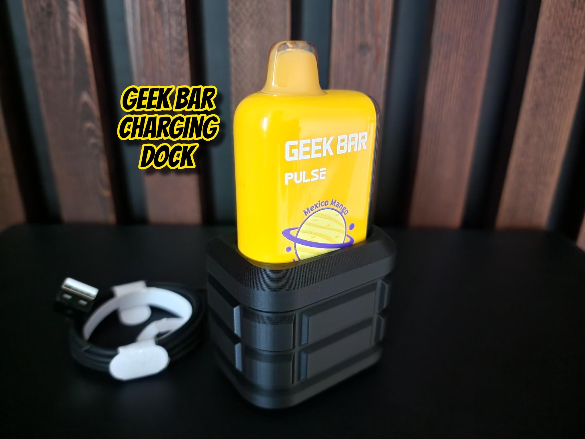 Geek Bar Pulse Charging Dock | Stylish Charging Stand With Built in USB C  Cable | Desk Organizer | Vape Charger | Vape Holder Station