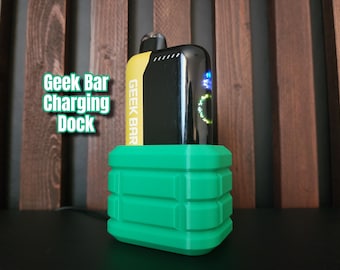 Geek Bar Pulse X Charging Dock | Stylish Charging Stand with Built in USB C Cable | Desk Organizer | Vape Charger | Vape Holder Station