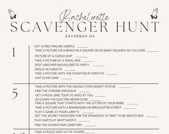 Savannah Scavenger Hunt Bachelorette Party Game, Printable Download, Georgia Peach Theme