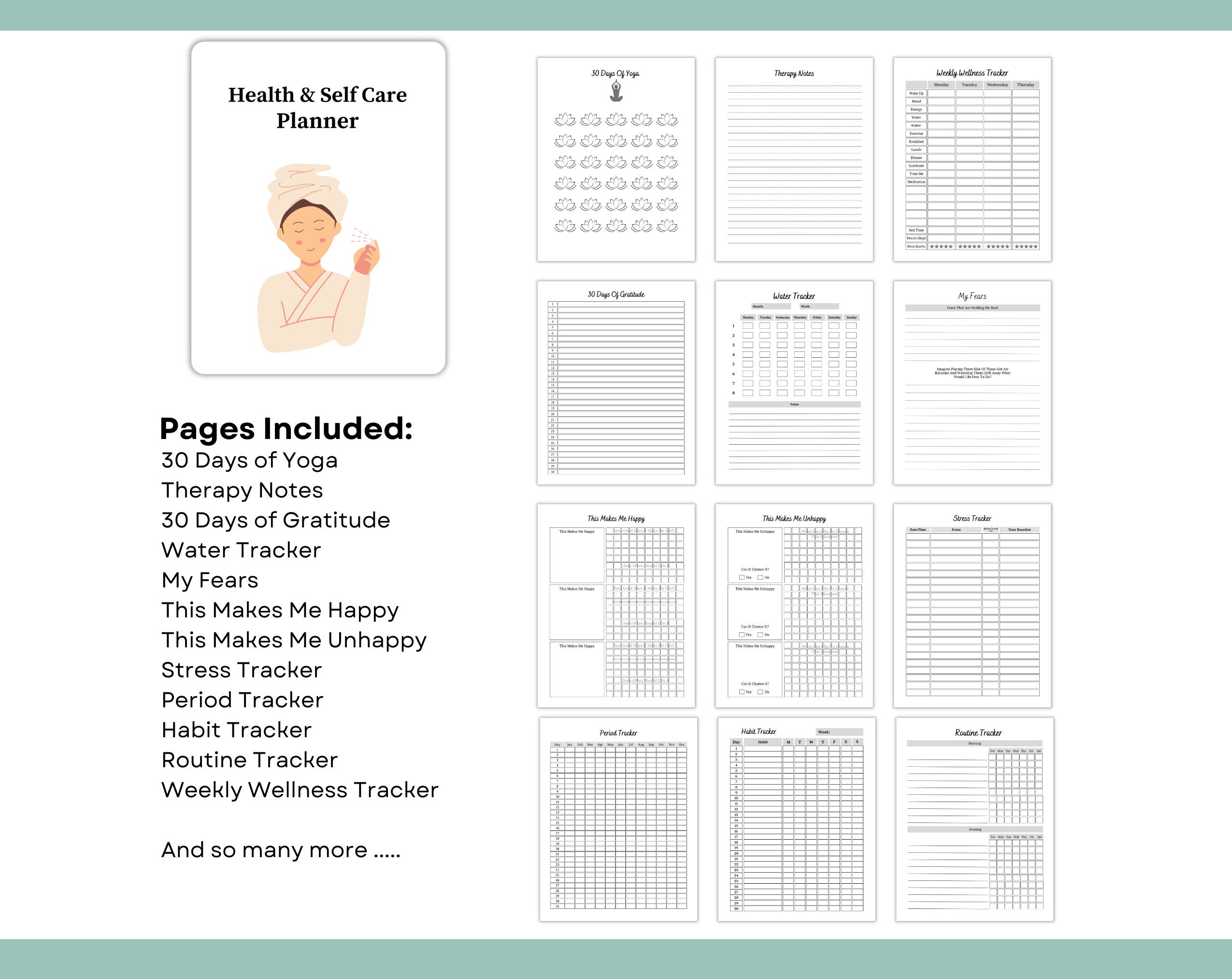 Self Care Planner Printable Planner Health Planner Self Care Journal Self Care Planner Printable Planner Health Planner Self Care Journal