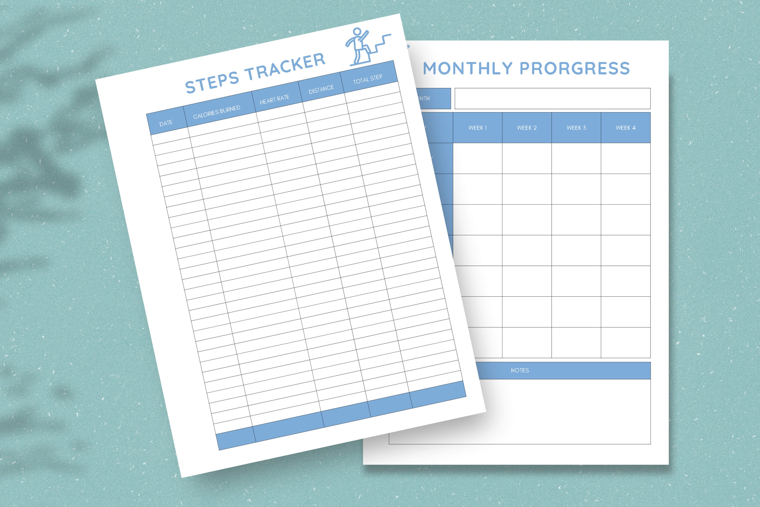 Fitness Planner, Steps Tracker, PDF Fillable, Printable, Printable ...