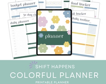 Organize with Ease - Editable Planner, Daily/Weekly Pages, Goodnotes Compatible, Inserts & Planner Templates