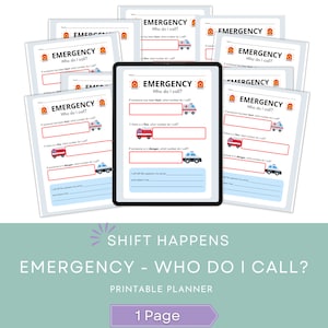 Who Do I Call? Emergency Contact Sheet – Printable Fridge List for Kids and Seniors | Medical, Fire, Danger & Operator Info