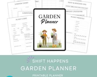 Garden Plans and Journal, Printable Gardening Planner for Planting and Vegetable Gardens
