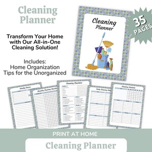 Home Cleaning Planner, Schedules & Checklists (Printable)
