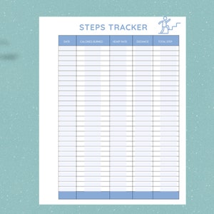 Fitness Planner, Steps Tracker, PDF Fillable, Printable, Printable ...