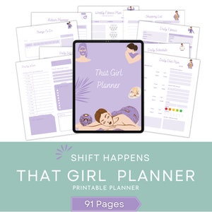 That Girl Planner, páginas de planificación, planificador todo en uno, planificador de goodnotes, planificador semanal diario, inserciones de planificador, plantillas de planificador, planificador