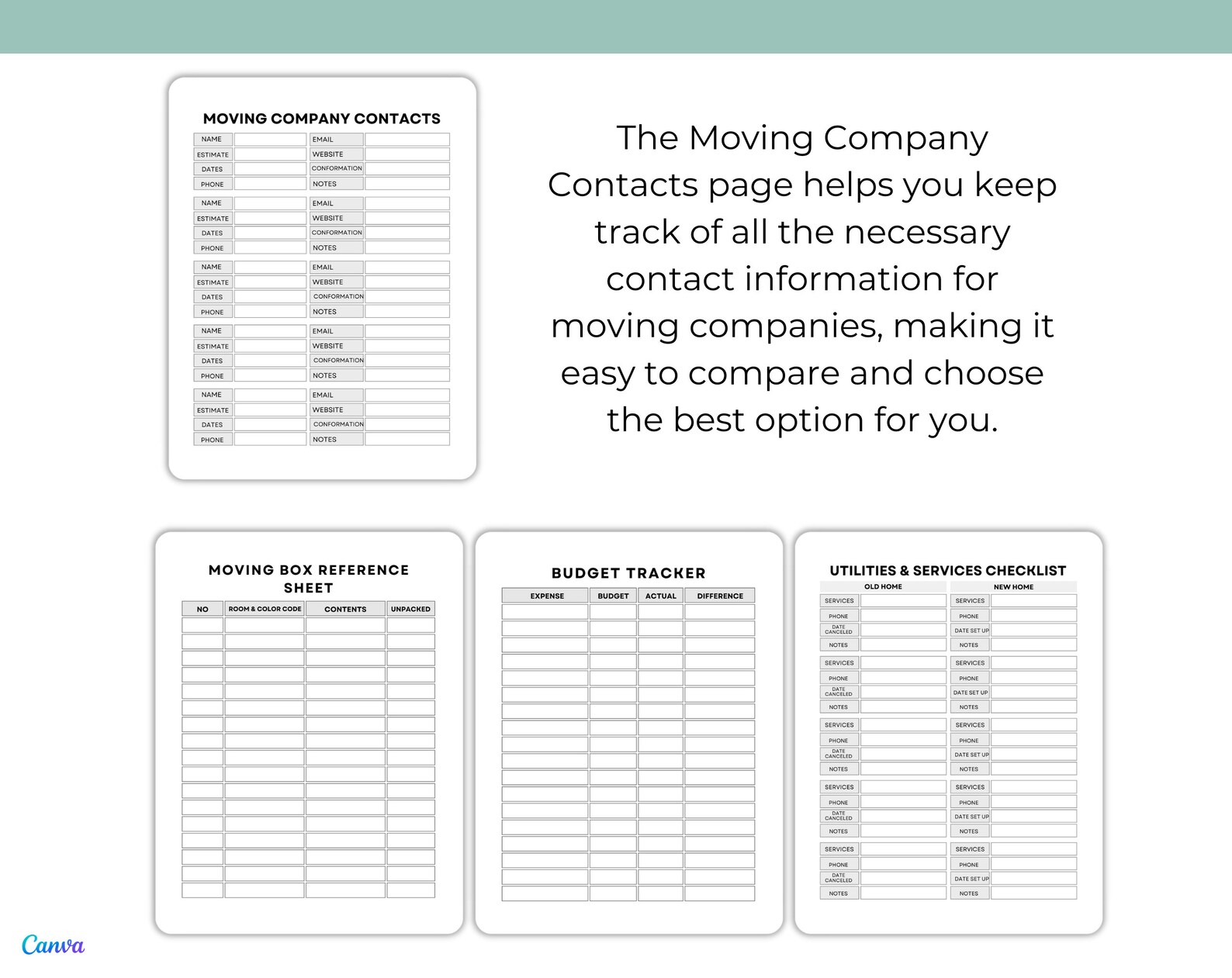 Organize Your Move Like a Pro With This Comprehensive Moving Planner ...