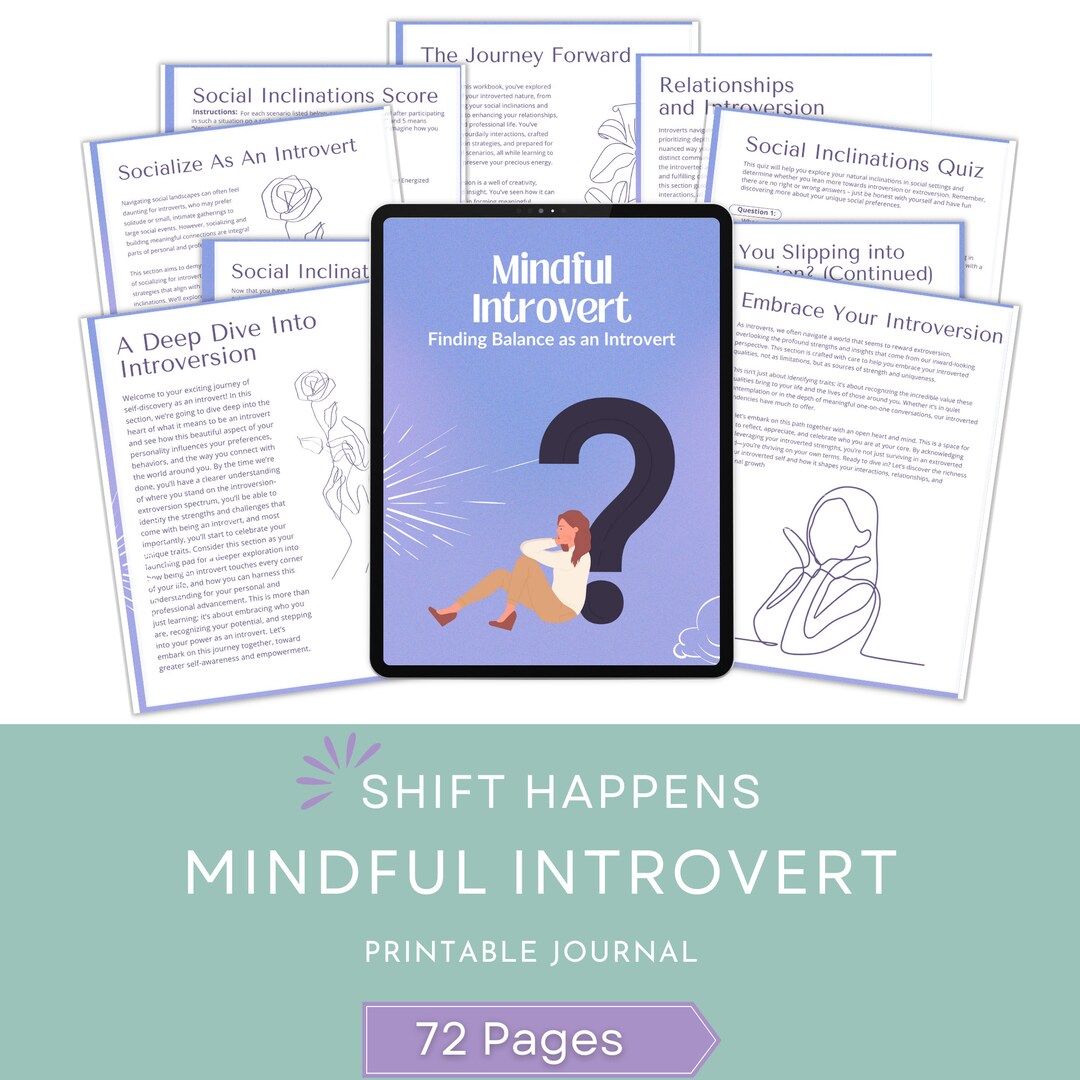 Introvert Journal and Mental Health, Printable Planner, Digital ...