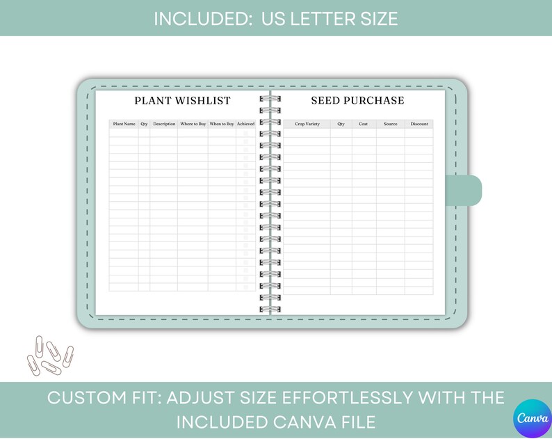 Garden Plans and Journal, Printable Gardening Planner for Planting and ...