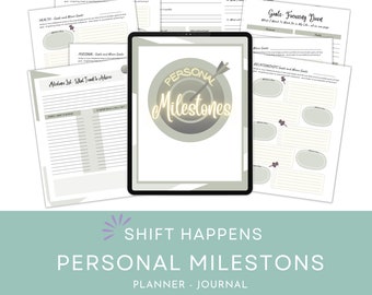 Personal Milestones, goal planner, goal setting, goal planning, goal setting planner, goal tracker, goal planner kit