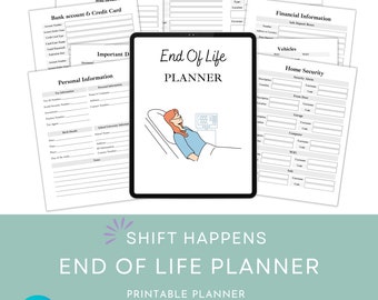 End of Life Planner, in case of emergency, what if binder, estate planning, emergency planner, goodnotes planner, PDF planner printable,