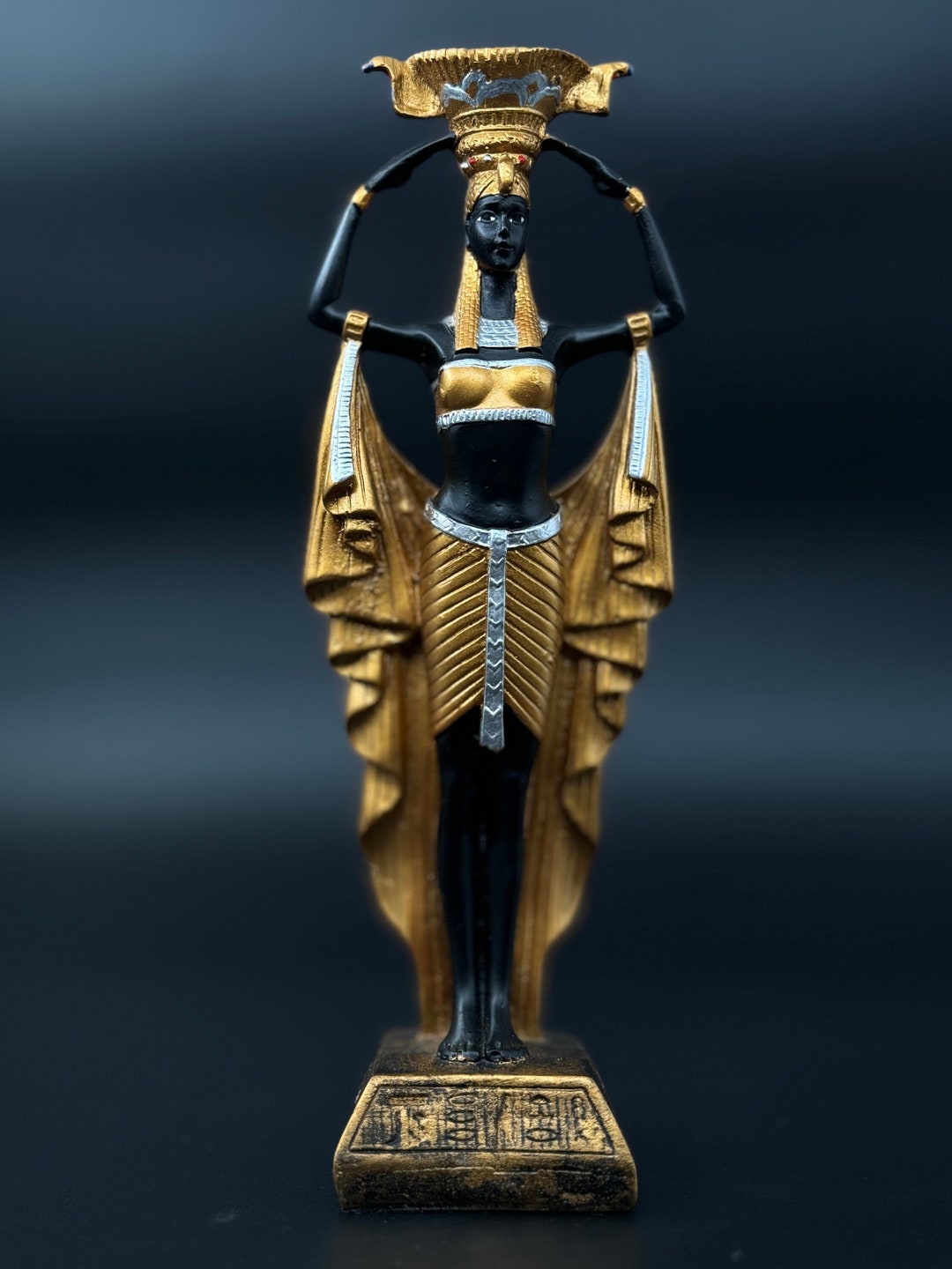 Statue of Cleopatra's Egyptian Nubian Maiden Servants With Chalice Etsy