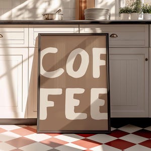 Coffee Wall Art Decor Cafe, Coffee Sign Printable Coffee wall decor kitchen, Minimal coffee art print Coffee lover gifts Typography wall art