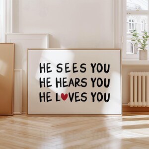 Aesthetic Jesus Christian Wall Art Print Spiritual Poster Religious Wall Printable Art Modern Jesus Wall Art Trendy Poster Red Heart Art